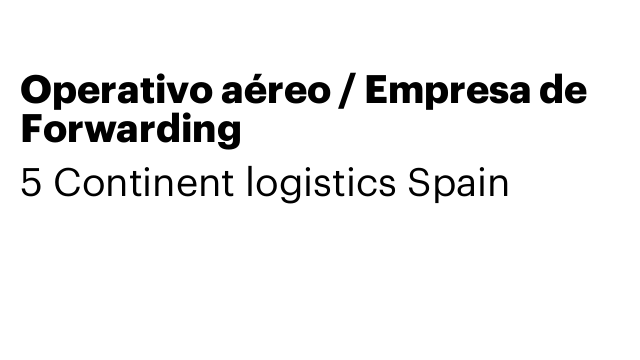Operativo aéreo / Empresa de Forwarding