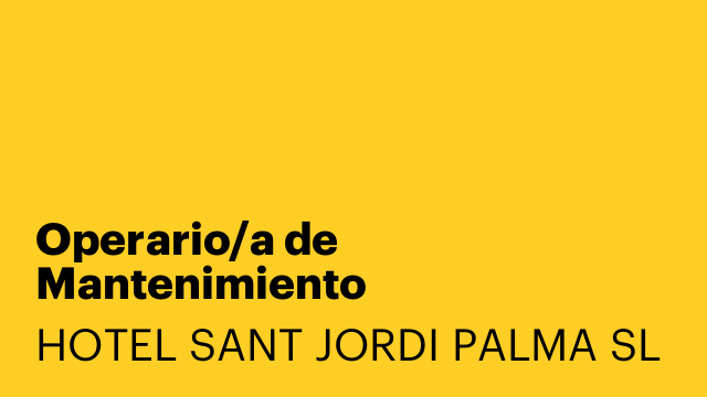 Operario/a de Mantenimiento