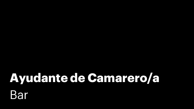 Ayudante de Camarero/a