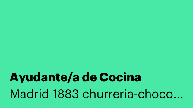 Ayudante/a de Cocina