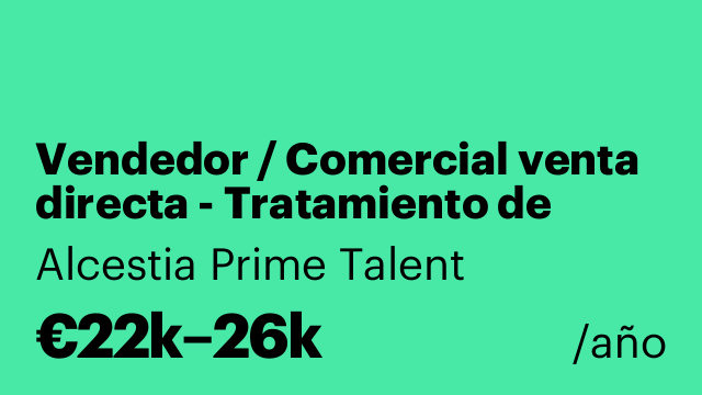 Vendedor / Comercial venta directa - Tratamiento de Agua