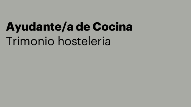 Ayudante/a de Cocina