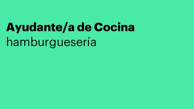 Ayudante/a de Cocina