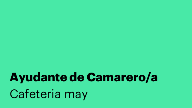 Ayudante de Camarero/a