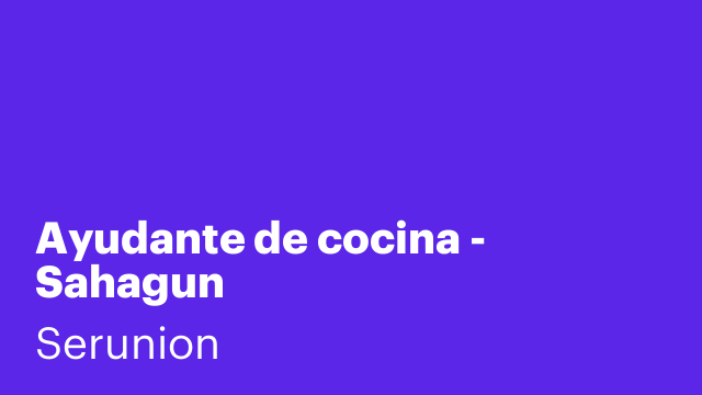 Ayudante de cocina - Sahagun