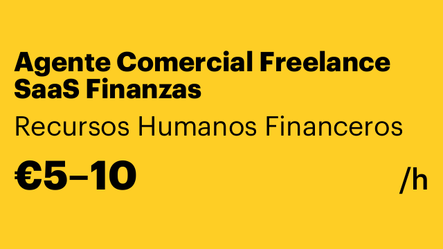 Agente Comercial Freelance SaaS Finanzas