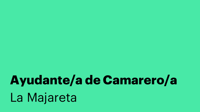 Ayudante/a de Camarero/a