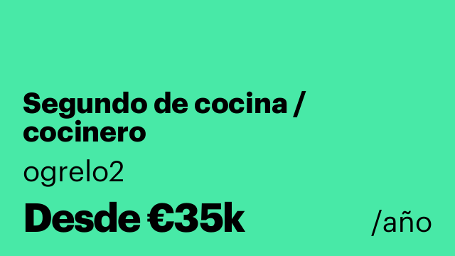 Segundo de cocina / cocinero