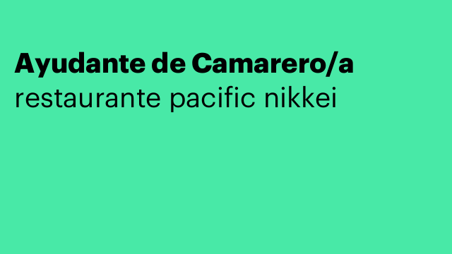 Ayudante de Camarero/a