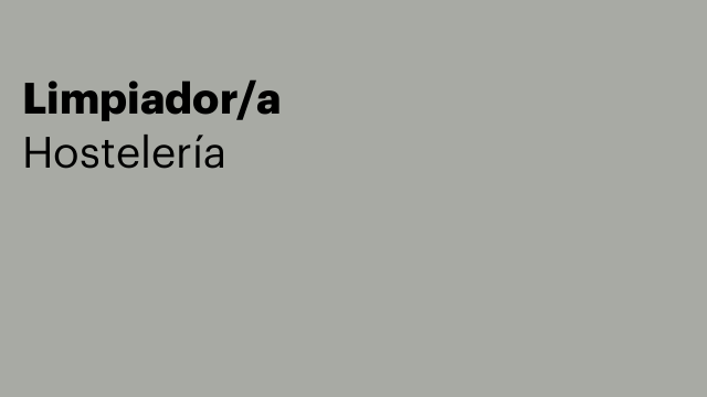 Limpiador/a