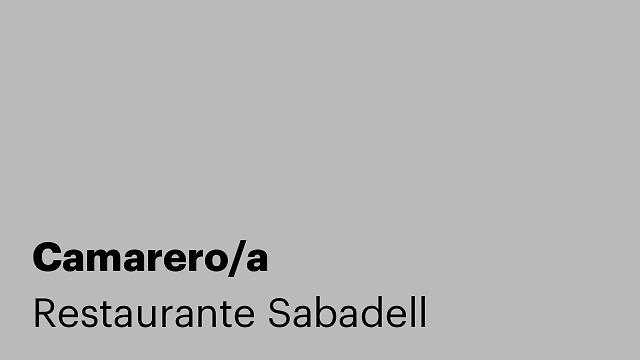 Camarero/a