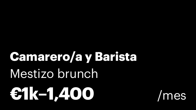 Camarero/a y Barista