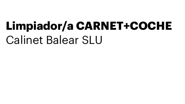 Limpiador/a CARNET+COCHE