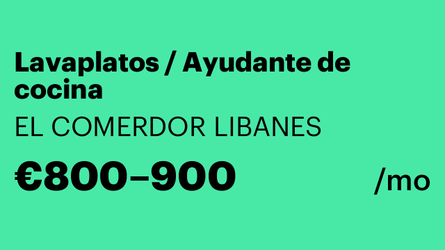 Lavaplatos / Ayudante de cocina