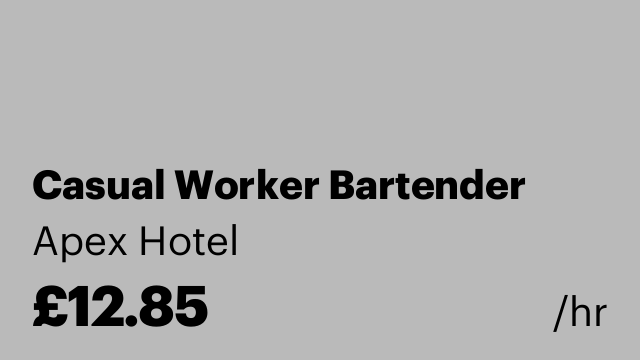 Casual Worker Bartender