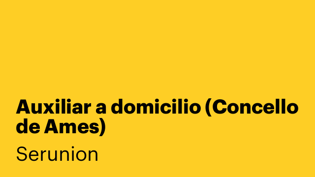 Auxiliar a domicilio (Concello de Ames)
