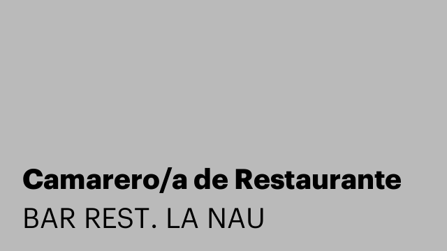 Camarero/a de Restaurante