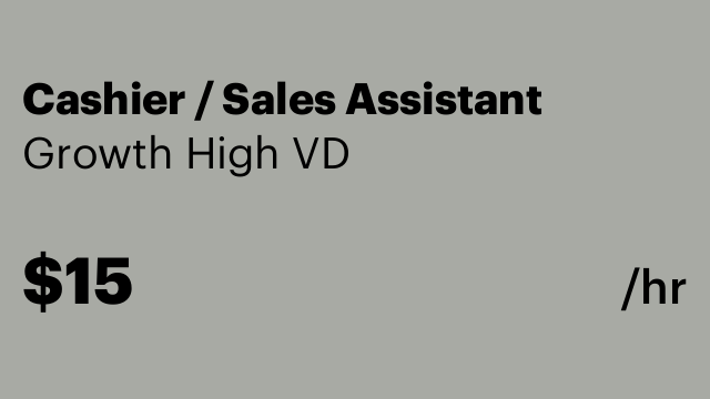 Cashier / Sales Assistant