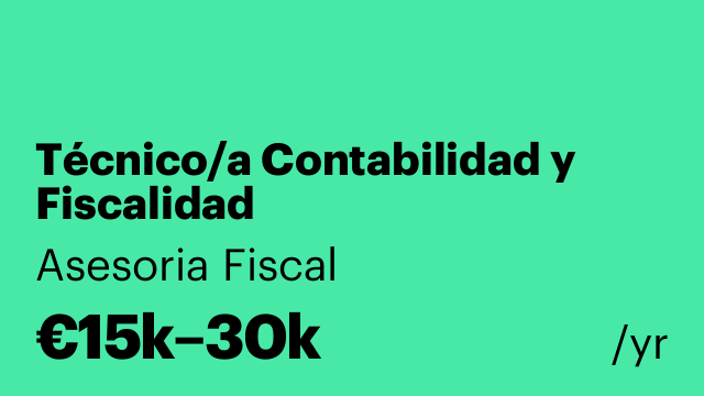 Técnico/a Contabilidad y Fiscalidad