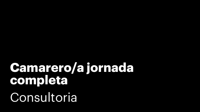 Camarero/a jornada completa