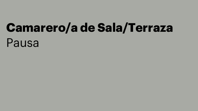 Camarero/a de Sala/Terraza