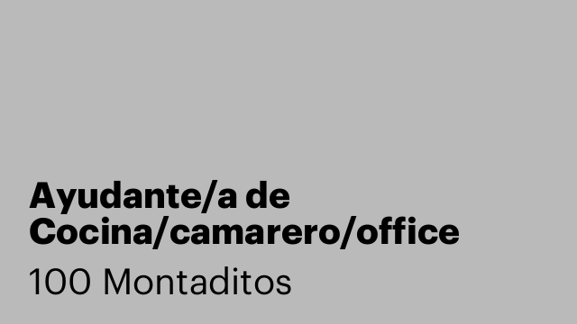 Ayudante/a de Cocina/camarero/office