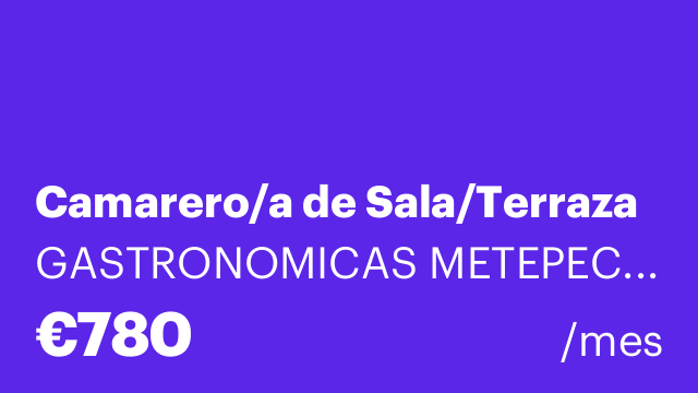 Camarero/a de Sala/Terraza