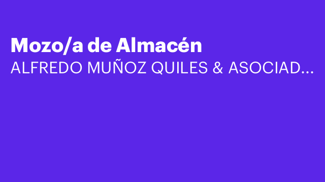 Mozo/a de Almacén
