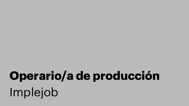 Operario/a de producción