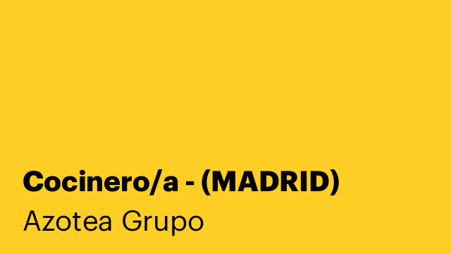Cocinero/a - (MADRID)
