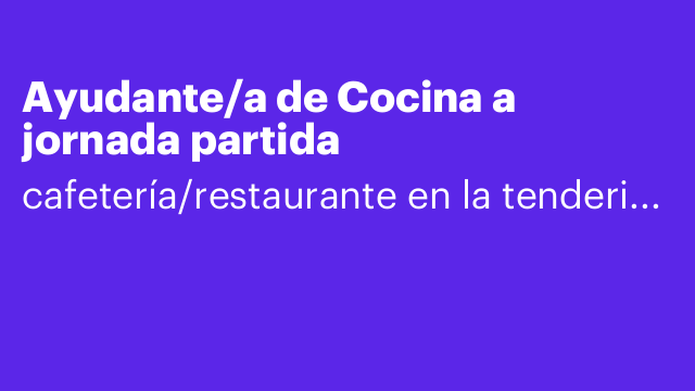 Ayudante/a de Cocina a jornada partida