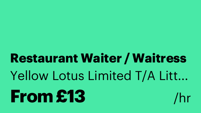 Restaurant Waiter / Waitress