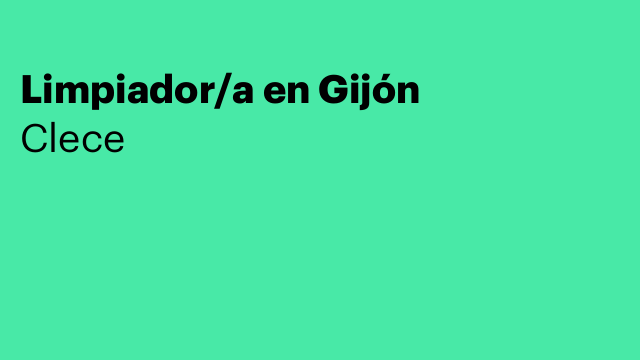 Limpiador/a en Gijón