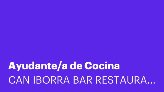 Ayudante/a de Cocina