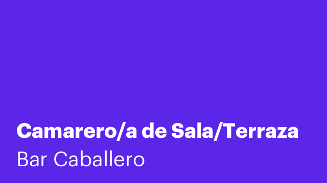 Camarero/a de Sala/Terraza