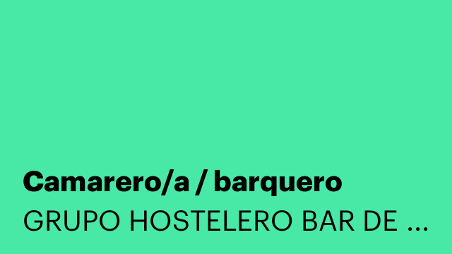 Camarero/a / barquero