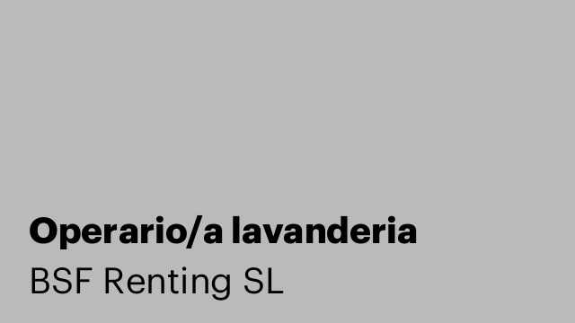 Operario/a lavanderia