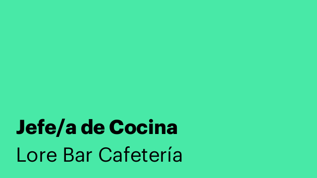 Jefe/a de Cocina