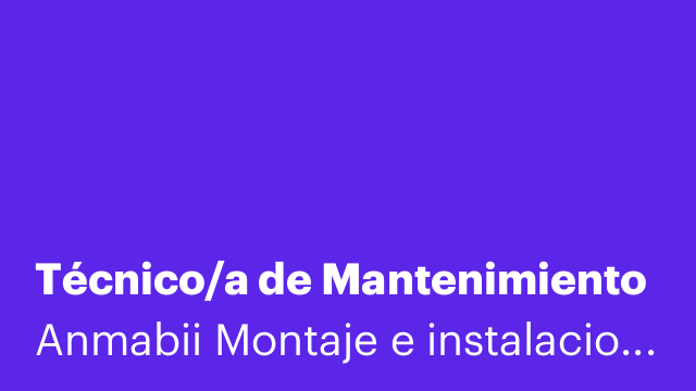 Técnico/a de Mantenimiento