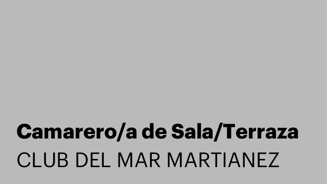 Camarero/a de Sala/Terraza