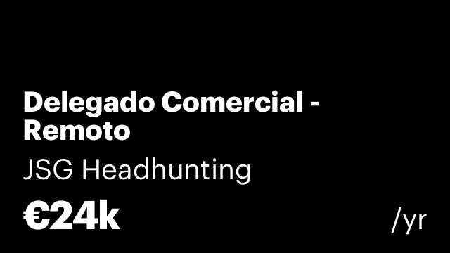 Delegado Comercial - Remoto