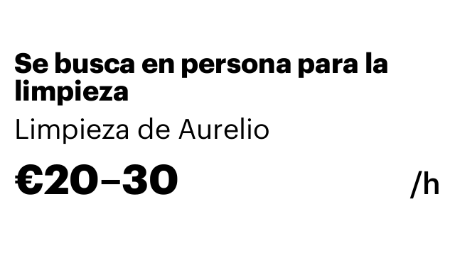 Se busca en persona para la limpieza