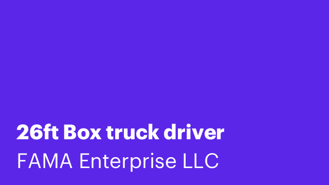 26ft Box truck driver