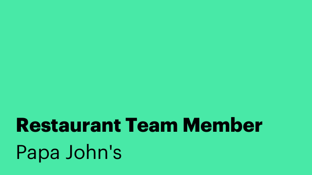 Restaurant Team Member