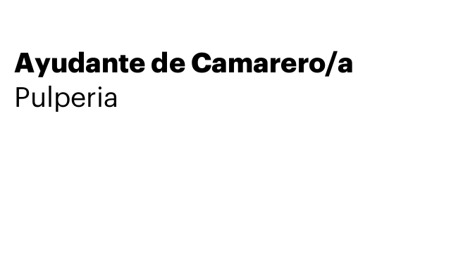 Ayudante de Camarero/a