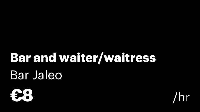 Bar and waiter/waitress