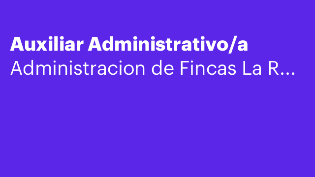 Auxiliar Administrativo/a