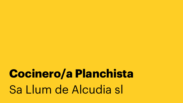 Cocinero/a Planchista