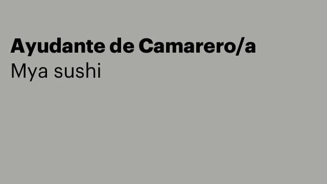 Ayudante de Camarero/a