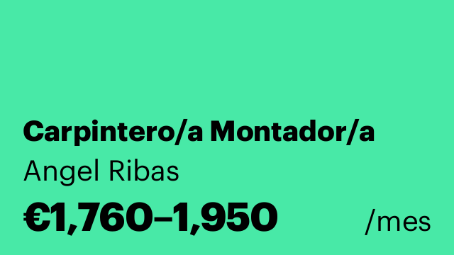 Carpintero/a Montador/a